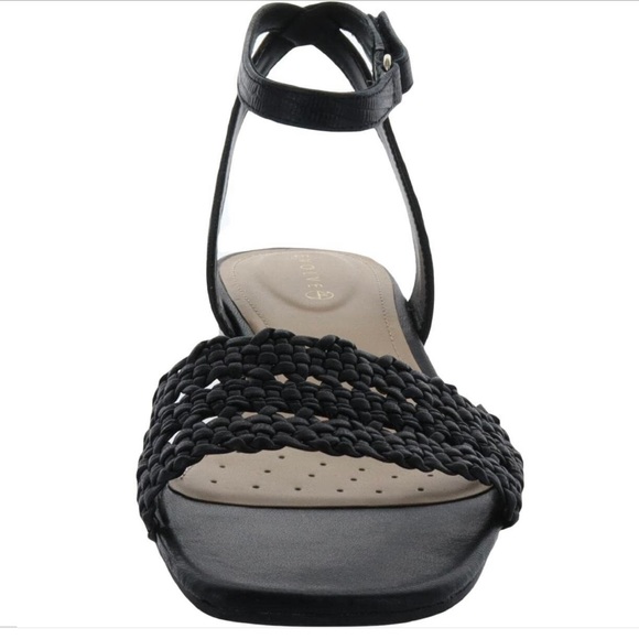 Evolve by Easy Spirit Womens Ingrid 2 Black Woven Heel Sandals Shoes NWT - Picture 3 of 6